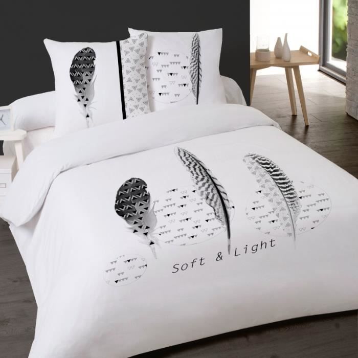 Housse de Couette 240x220+2Taies 63 x63 cm placées SOFT-LIGHT PLUMES