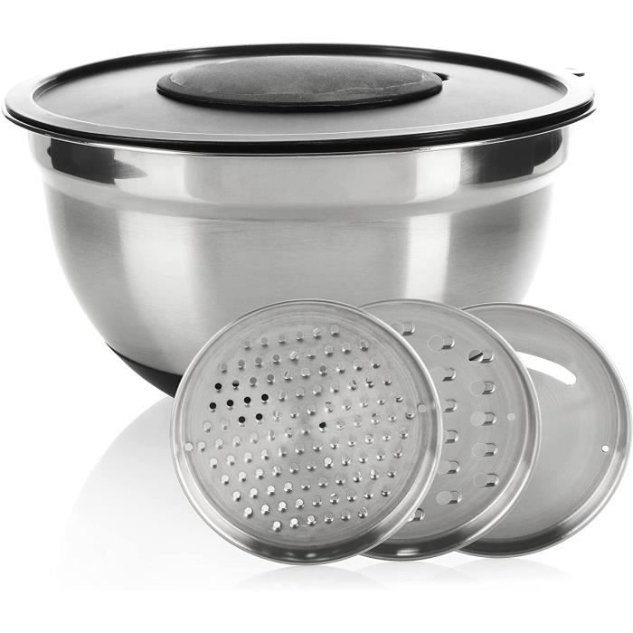 Lot De 5 Bols En Acier Inoxydable - Pour Salade, Fruits, Préparation - Marque SODIAL - Neuf