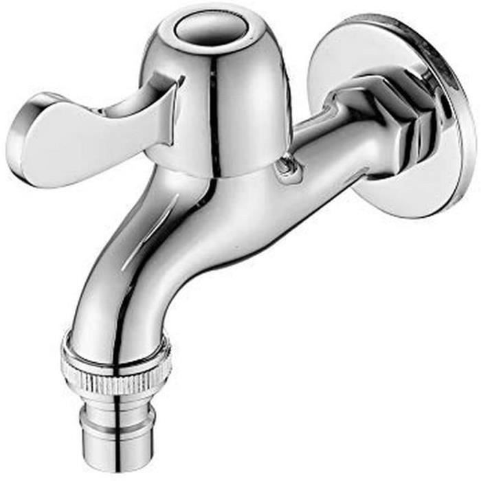 Robinet Extérieur Ibergrif 1/2" Mural - Antigel -10°C - Laiton Chrome - Pour Jardin, Machine à Laver - Avec Adaptateur