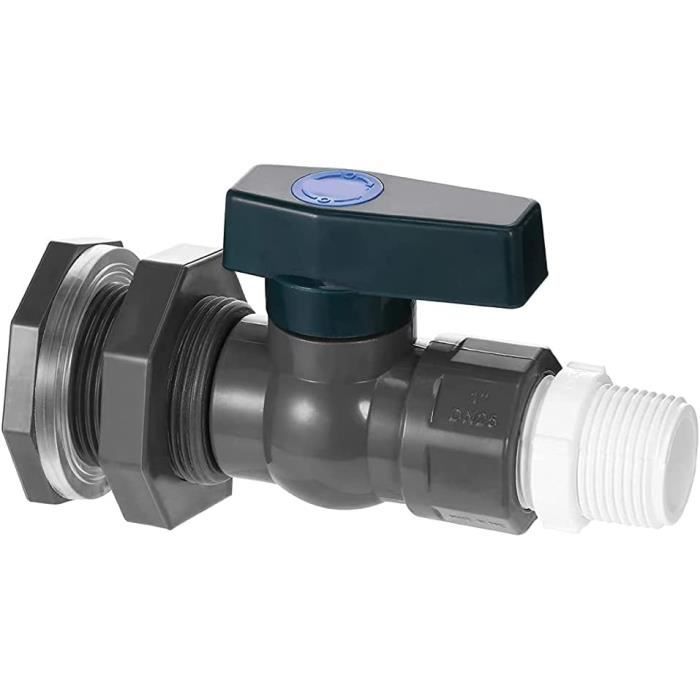 Robinet Pour Tonneau à Eau De Pluie - 2 Pièces Noir 3/4 Pouce | Plastique Robuste | Avec Joints Et Ruban