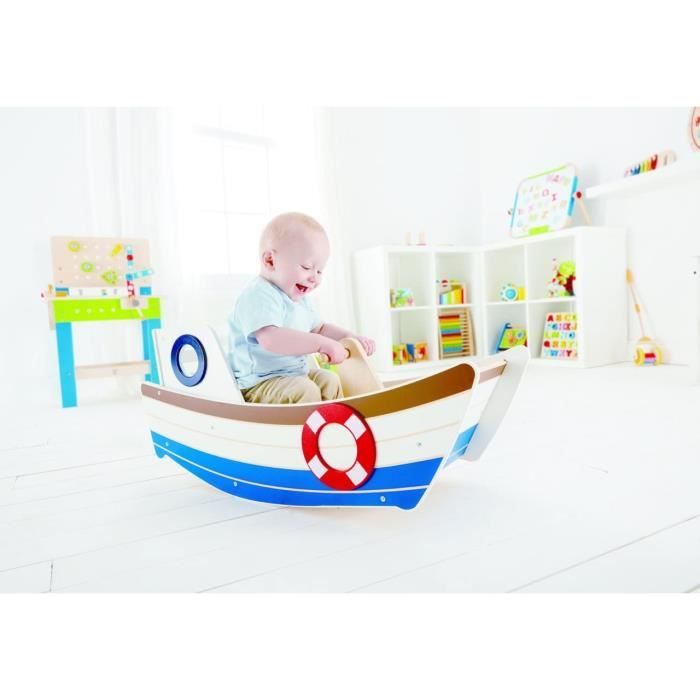Mamabrum Grand Bateau à Bascule En Bois – Berceau Apaisant Pour Bébé, Développe La Coordination Et L'Équilibre – Max 25 Kg