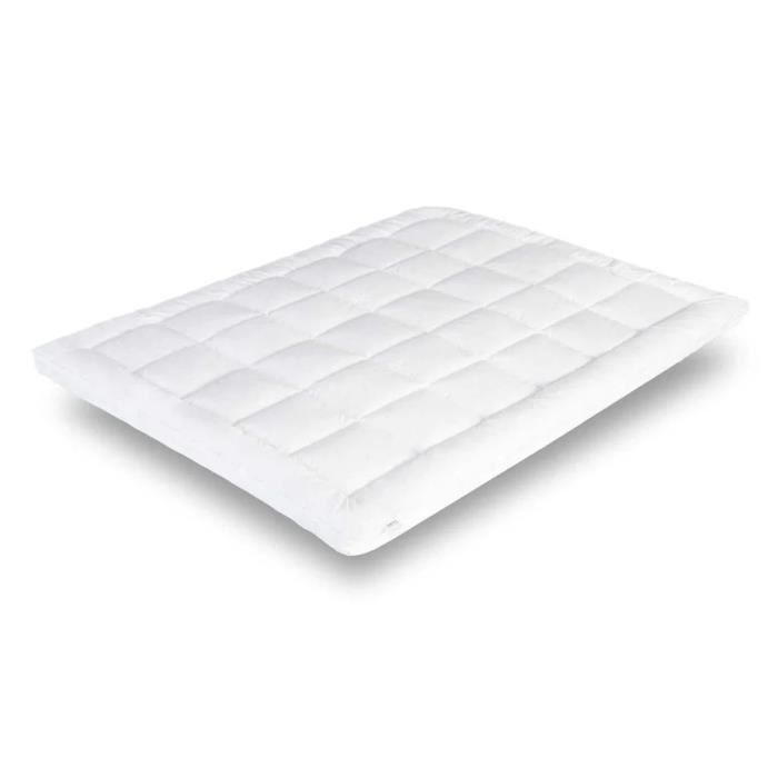 Surmatelas Duo 200x200 by Sampur Épaisseur 8 cm Mémoire de Forme Microfibre Moelleux Qualité dAération Anti Bactérien