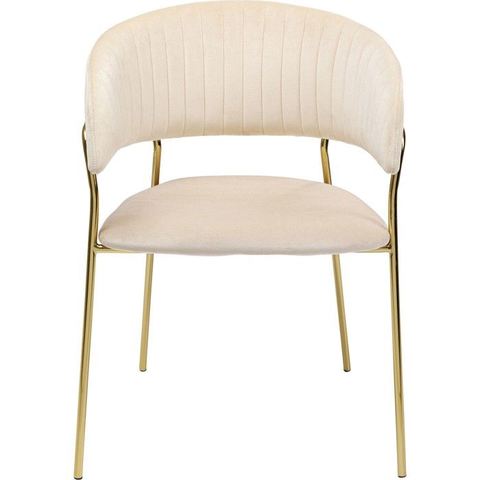 Chaise avec accoudoirs Belle velours crème Kare Design Chaise avec accoudoirs Belle velours crème Kare Design