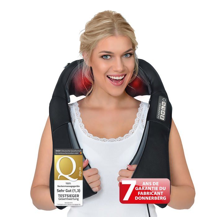 Masseur Shiatsu Donnerberg Klopfy - 10 Têtes, Chaleur Infrarouge, 7 Ans Garantie