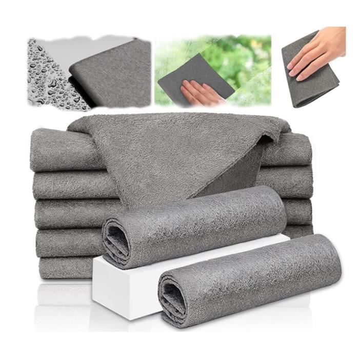 Pack De 4 Chiffons Microfibre épaissis - 30x30 Cm - Réutilisables, Sans Traces, Pour Vitres, Miroirs Et écrans