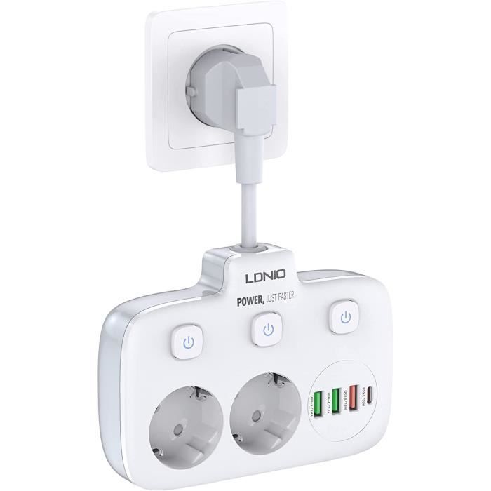 Multiprise Usb C Multiple Électrique 2 Prises (prise Allemande)+3 Ports ...