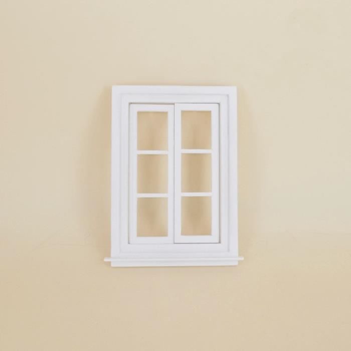 Maison de poupées simple Lattice fenêtre blanc/vert échelle 1/16 dollshouse Fenêtre 