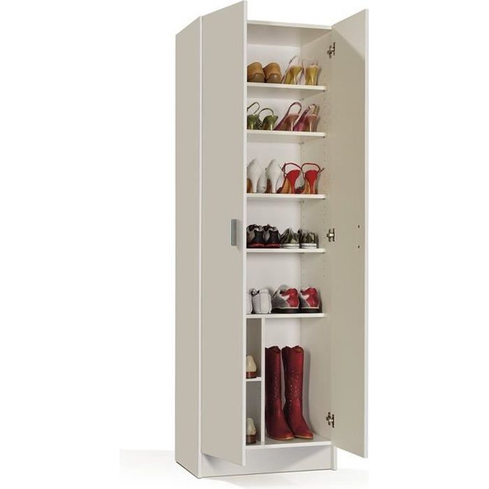 armoire à usages multiples - dmora - portsmouth - armoire à chaussures moderne - blanc