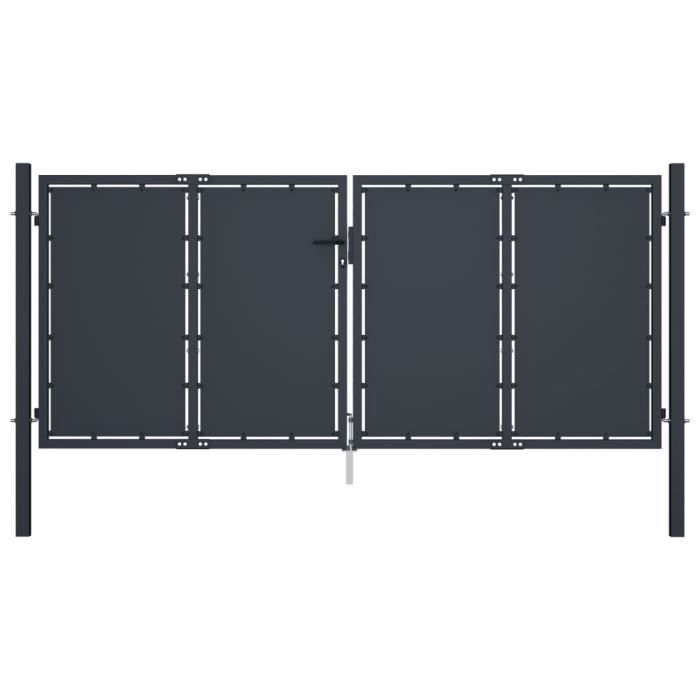 VIDAXL Portail de jardin acier 300x125 cm