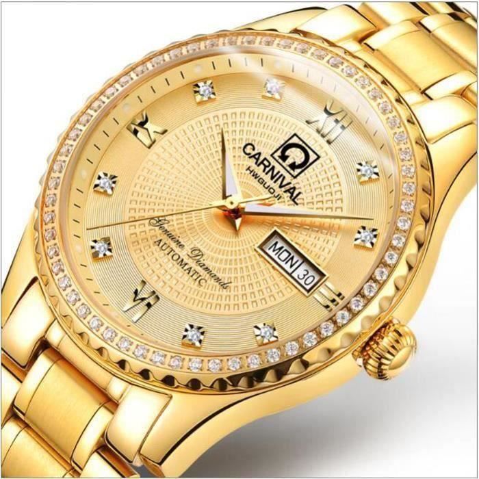 Montres Hommes Marque suisse de luxe diamant imperméable lumineux