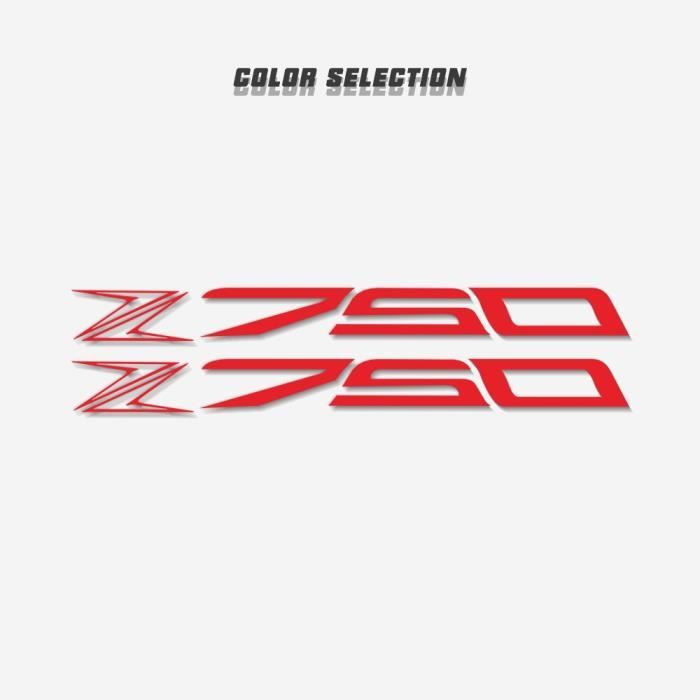 Autocollants de Décoration - Kawasaki - Z750 - Rouge Réfléchissant - Accessoire Moto - Personnalisation Véhicule