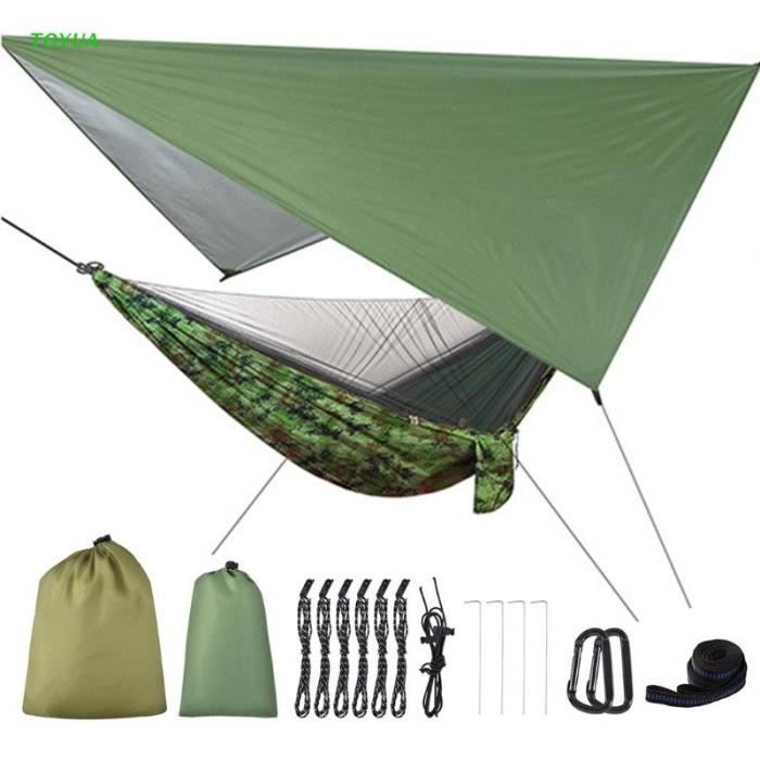 Hamac de Camping avec filet et bâche - G[D81145522] - Capacité de