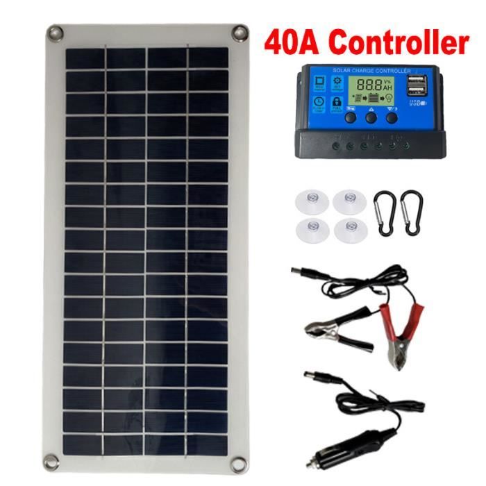 Kit Solaire Complet 20A 1000W – Régulateur PWM, Onduleur, Câbles – Pour 2 Panneaux 12V – Neuf