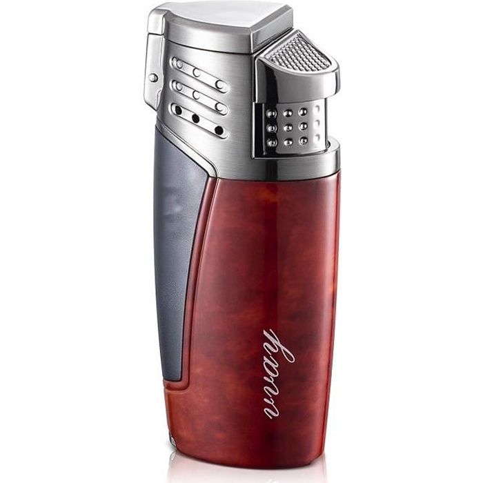 VVAY Briquet Tempête Gaz Rechargeable - Flamme Rouge Puissante Et Fiable, Gaz Non Inclus