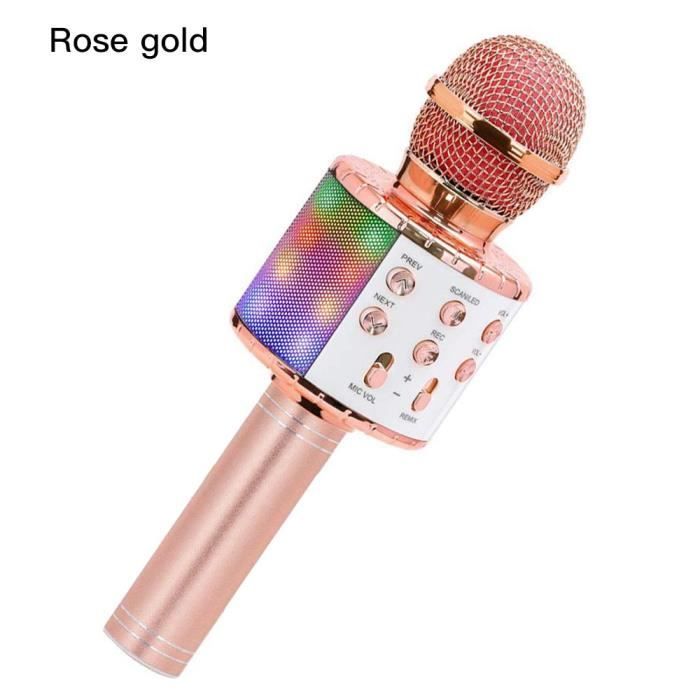 Microphone Karaoké Bluetooth sans fil avec haut-parleur stéréo rose -  Cdiscount Informatique