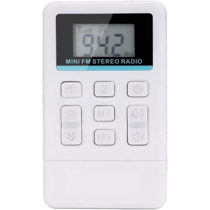 Mini Radio FM DSP Portable Avec Écran LCD - Lecteur Musique Avec Écouteurs, Noir