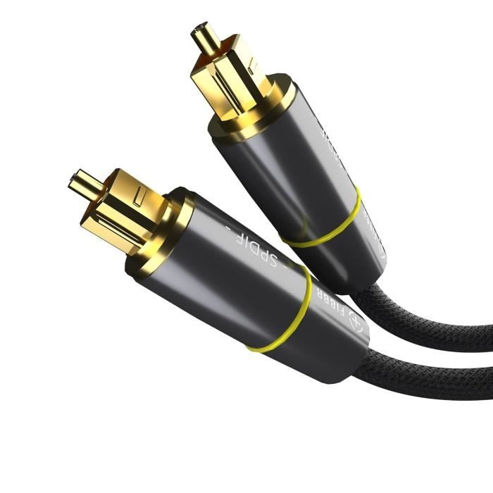 1M 3FT Plaqué Or Audio Numérique Câble à Fibre Optique Toslink SPDIF connecter Cordon Mâle à mâle OD2.2 OD4.4mm