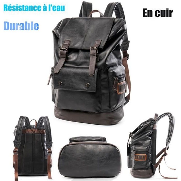 Mode Vintage Sac à Dos Homme en Cuire Cartable Sac de ...