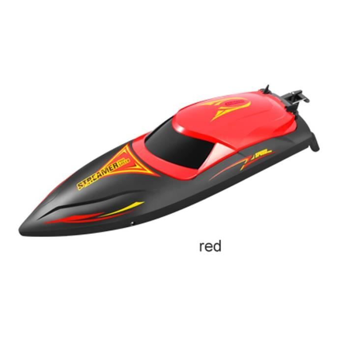 Mini bateau télécommandé radiocommandé 5 km/h, grande vitesse, avec éclairage LED, jouet