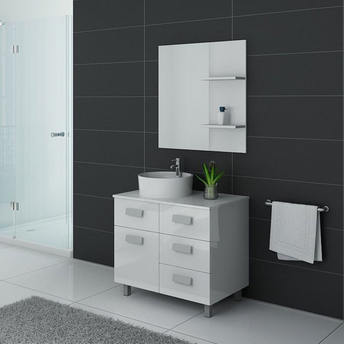 Meuble De Salle De Bain Milan Blanc 800 Cdiscount Maison