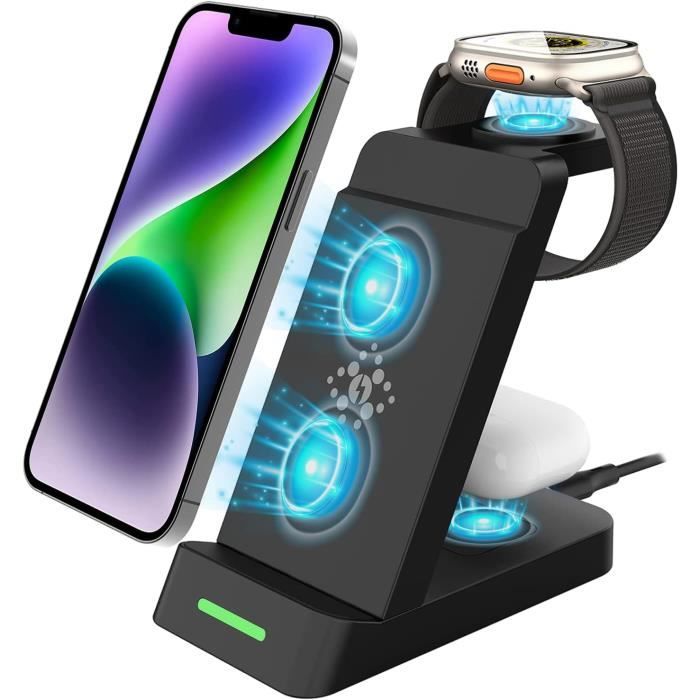 Magsafe Chargeur Induction 3 En 1,Pliable Station De Charge,Sans Fil