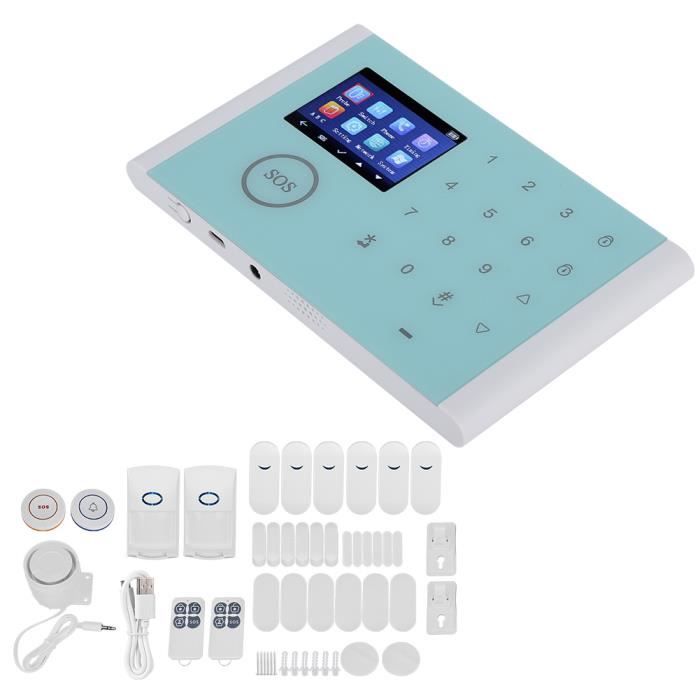 Kit D'alarme Maison Sans Fil GSM/Wi-Fi - Détecteur Mouvement, Capteur Porte, Caméra - Compatible Alexa/Google