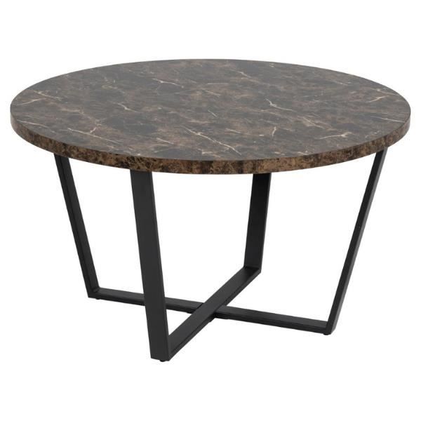 table basse - emob - amble - plateau en mélamine marbré - pieds en métal noirs - style contemporain