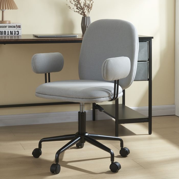 chaise de bureau kaarina avec accoudoirs hauteur d'assise 50 - 60 cm gris clair
