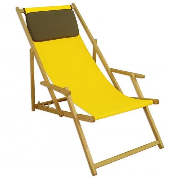 chaise longue de jardin - erst-holz - 10-302nkd - bois - jaune - dossier réglable