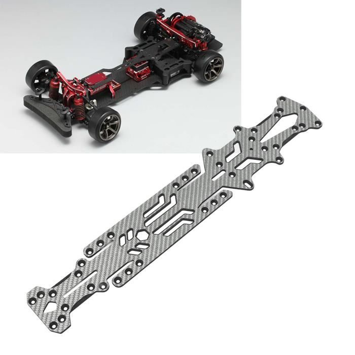 1/10 Châssis de voiture RC, châssis en métal et en fibres de carbone