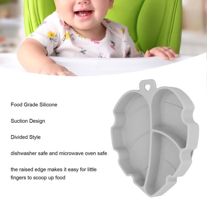 2 Assiettes Bébé En Acier Inox Avec Ventouse - Assiettes Compartimentées Antidérapantes - Couvercle Silicone Bleu Et Vert