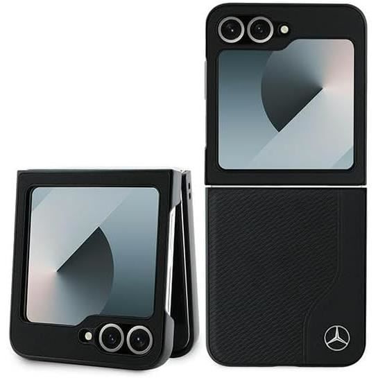 Étui rigide - GENERIC - Samsung Z Flip6 - Cuir de vachette - Noir - Design élégant