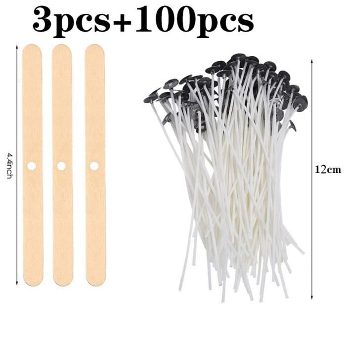 SEWACC 150 Pièces Mèches De Bougie Pré-cirées Pour Fabrication Artisanale Bougies Et Lampes à Huile