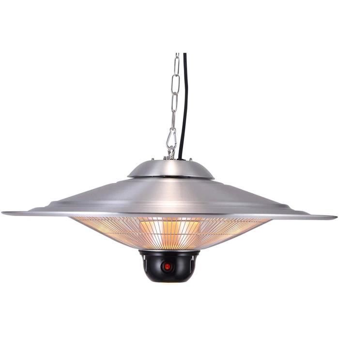Parasol Chauffant Suspendu Infrarouge GREADEN - Saturn - 2100W - Télécommande - Lampe LED