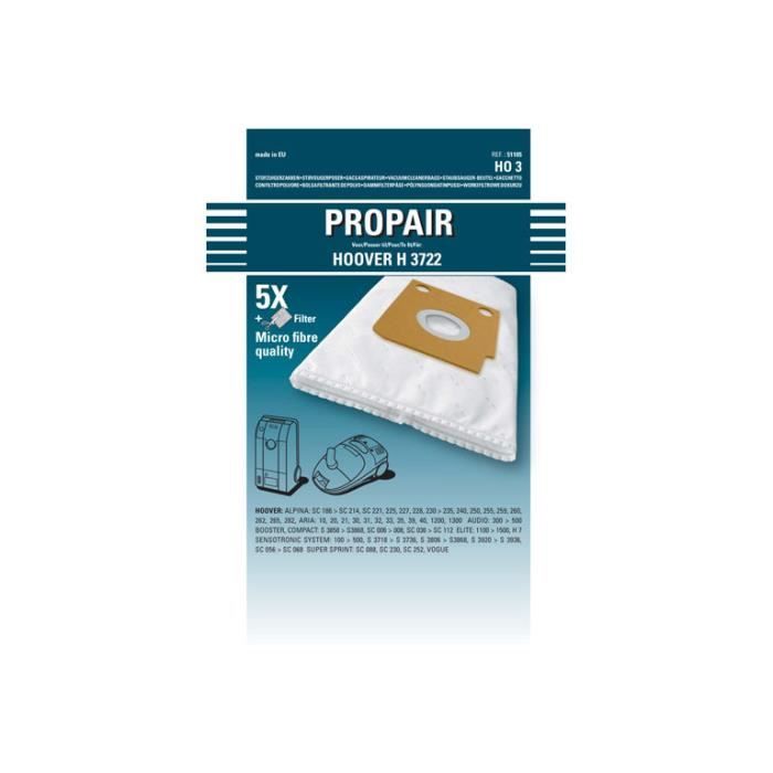HOOVER - SAC ASPIRATEUR PROPAIR S3722-3736 5 PIECES + 1 MICRO-FILTRE - - Hoover