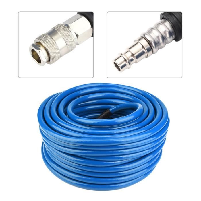 Tuyau Air Comprimé 3m, Bleu, Raccords G1/8 Aux Deux Bouts - Pour Compresseur, Pistolet à Peinture, Outils Pneumatiques