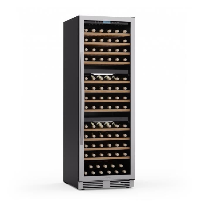 Cave à vin - KLARSTEIN - Vinovilla Trio - 144 bouteilles - 3 zones - 38 dB - Éclairage LED 3 couleurs - Klarstein