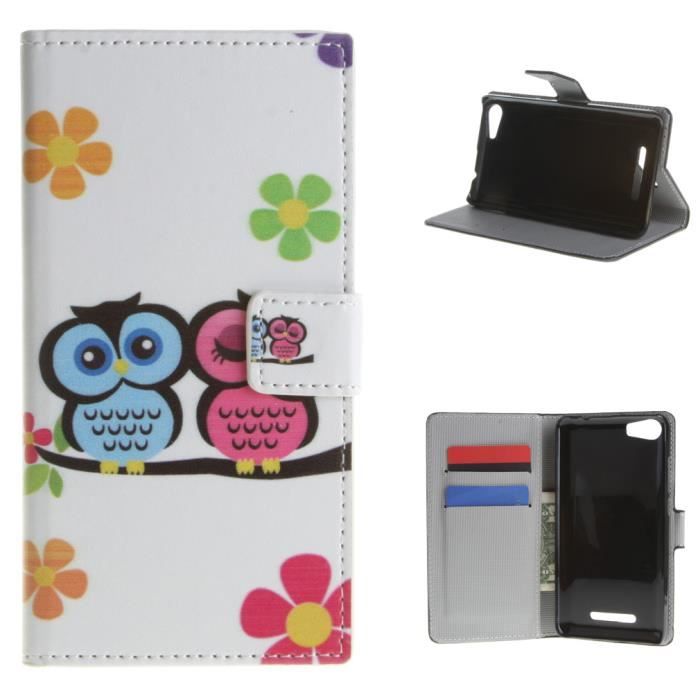 Housse Portefeuille Slim Pour Wiko Lenny - Cuir écologique, Anti-choc, Noir