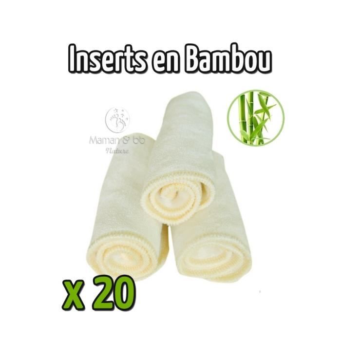 Inserts en Bambou pour couches lavables MAMAN ET BB NATURE Lot de