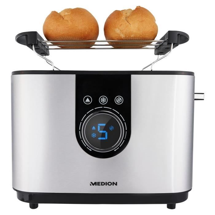 Grille-pain Compact 1 Fente WMF - 600W, 7 Niveaux De Brunissage - Réchauffe Viennoiseries - Design Inox Cromargan