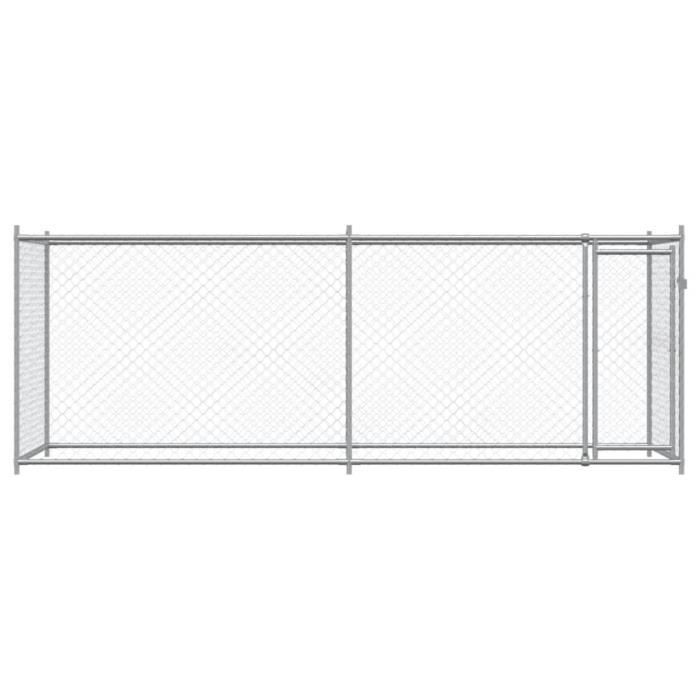 Meilleurs prix pour Cage pour chien avec porte gris 4x2x1,5 m acier galvanisé