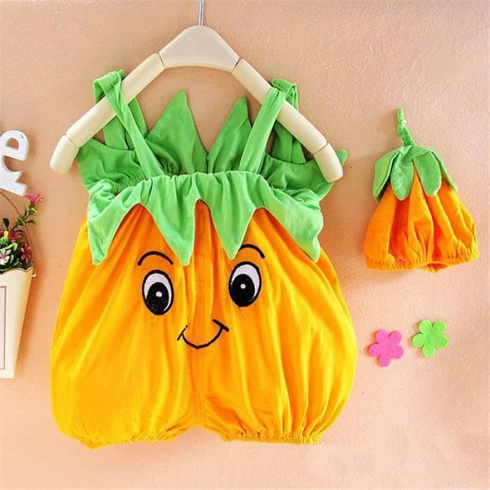 3 18 Mois Bebe D Ete Coton Barboteuse De Dessin Anime Pasteque Mignonne Combinaison Chapeaux Persimmon Cdiscount Pret A Porter