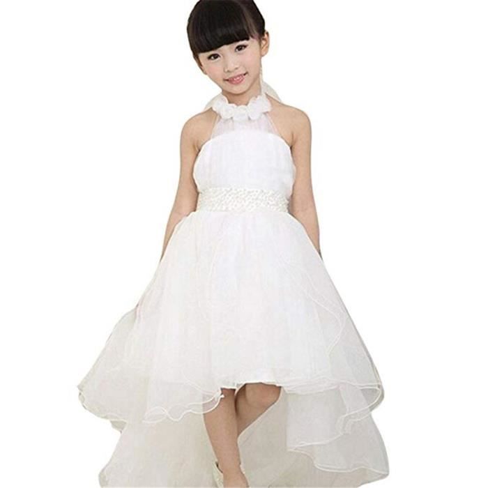 Waiwaizui Robe De Cérémonie De Mariage Dentelle Cocktail Petite Fille Robe De Princesse Sans Manches Pour Les Parties