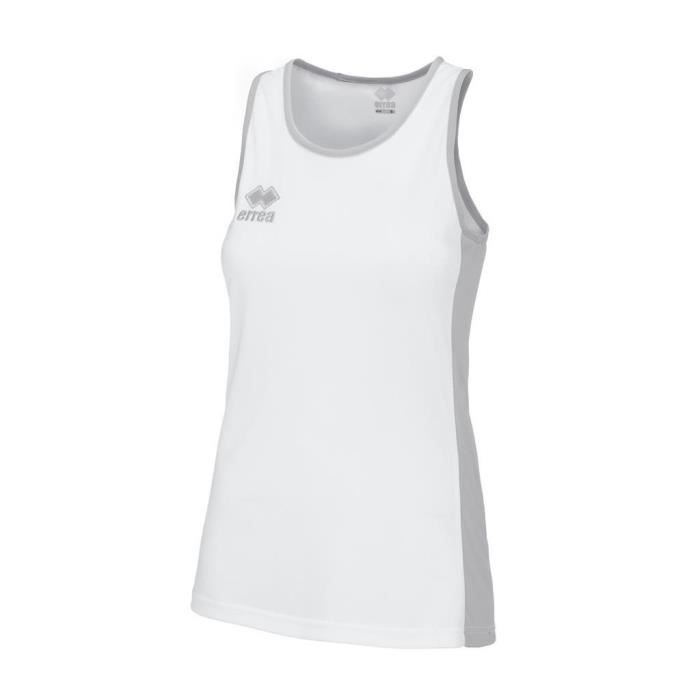 débardeur femme errea rachele - marque errea - blanc/gris - pour basket-ball - 100% polyester