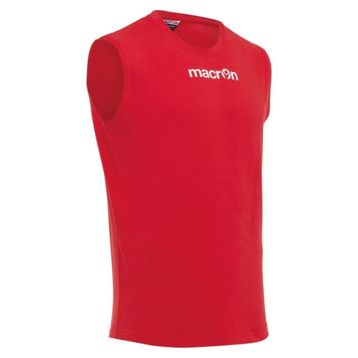 débardeur de fitness macron mp 151 - coupe slim - rouge - logo sur le dos