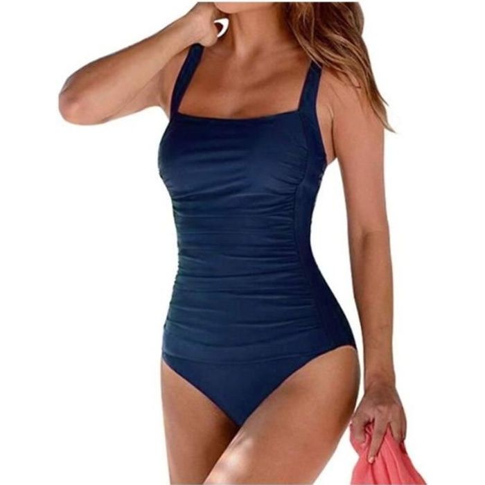 Maillot de bain une pièce vintage femme Bleu