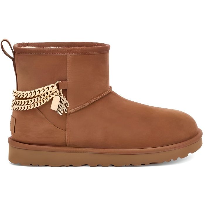 Botte UGG CLASSIC MINI CHAINS Beige Cdiscount Chaussures