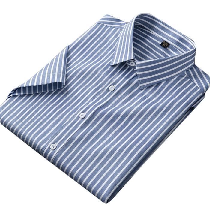 Chemise Bonobos Homme Coupe Slim – Bleu à Rayures Et Pois – Manches Longues – Coton – Taille M