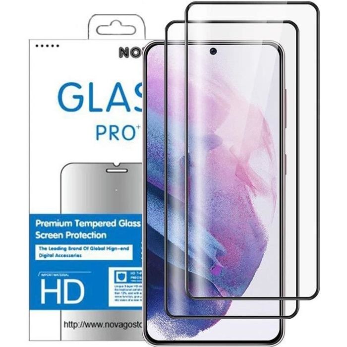 Pour Samsung Galaxy S21 Ultra 5G -2 Films de protection écran vitre verre trempé incurvé 3D [Novago®]