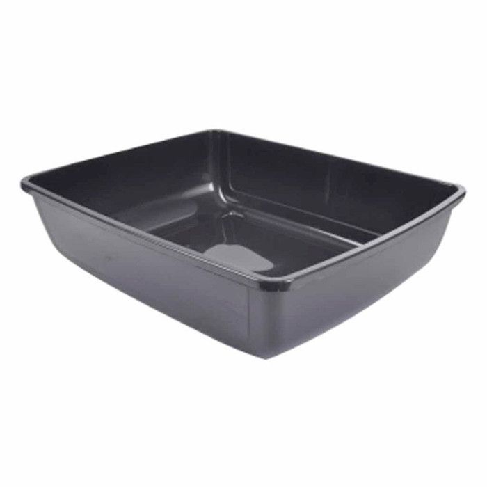 Comparer les prix de Bac à Litière Pour Chat - Paris Prix - Sans Bord - 46cm - Gris